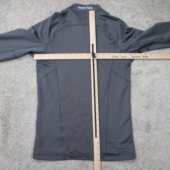 Nike Pro Sweatshirt Mens Small Gray Hyperwarm 1/4 Zip Mock Neck L/S Pullover - Picture 13 of 16